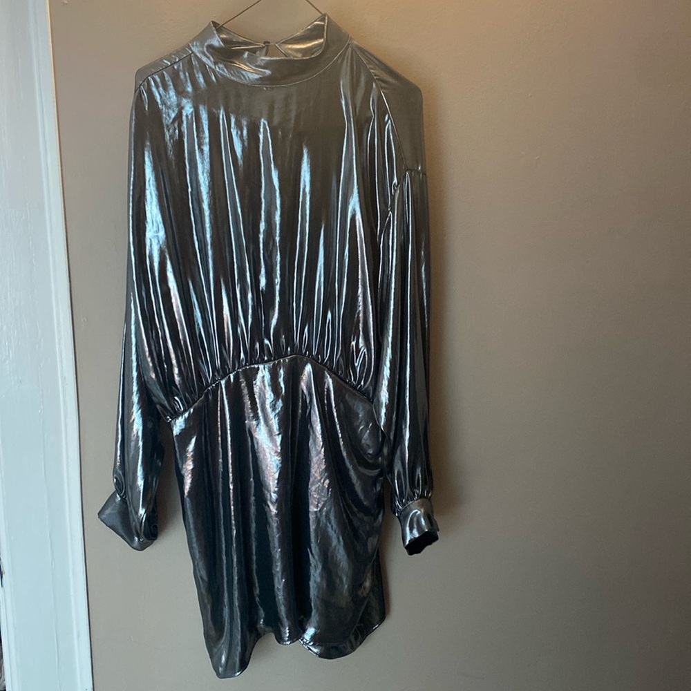 Metallic silver Zara dress